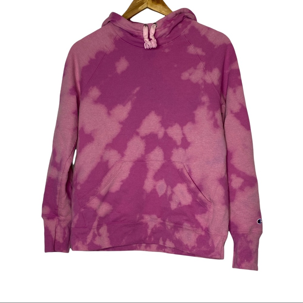 Champion Pink Bleach Dyed Hoodie Women's size Small S